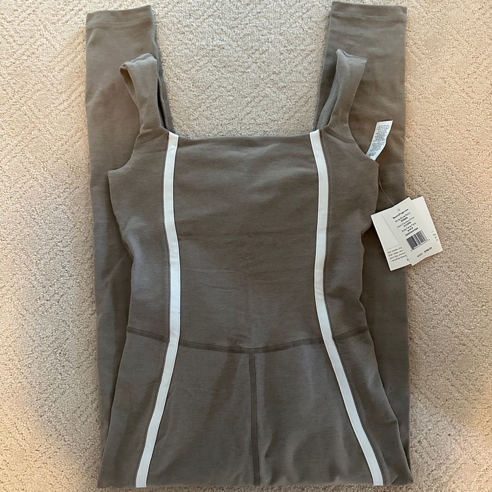 Beyond Yoga Tan Jumpsuit with White Trim
